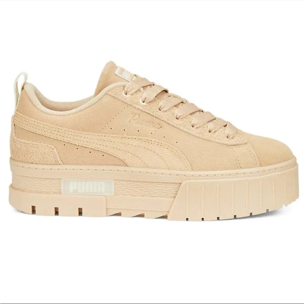 Puma Women’s Mayze  Suede Platform  Casual Shoes in Light Sand